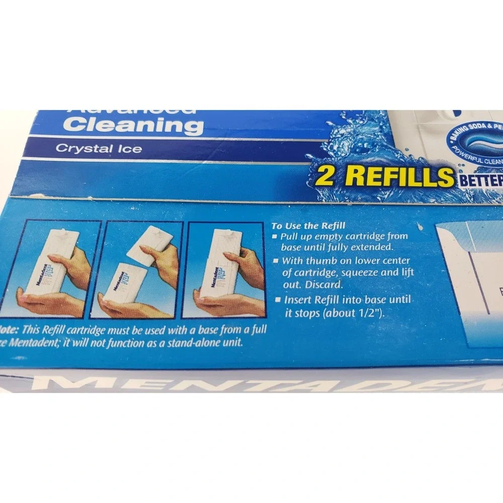 Sealed Mentadent Fluoride Toothpaste Advanced Cleaning Crystal Ice Refill Sealed